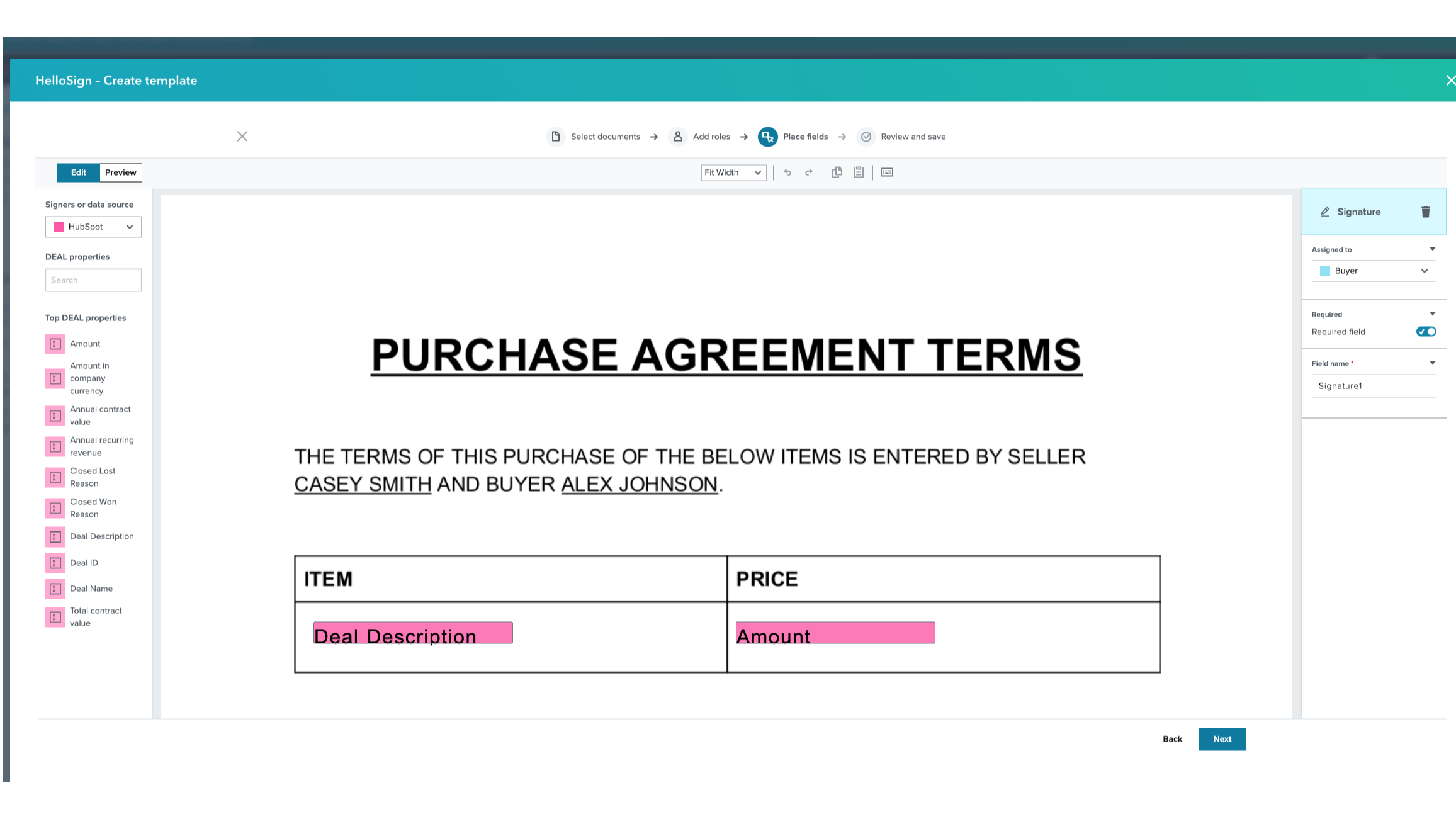 Sync and auto-fill HubSpot data directly into Templates